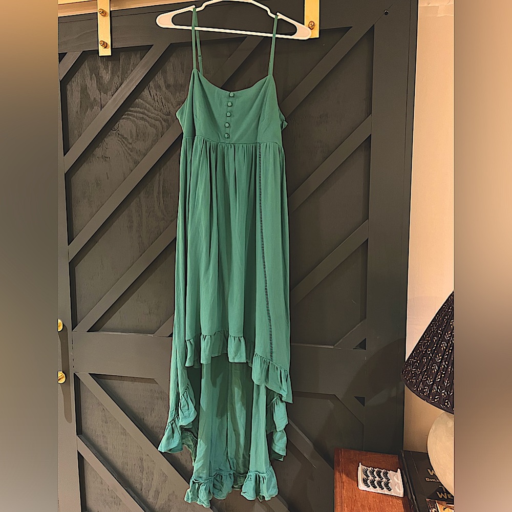 Teal BB Dakota high low dress NWT